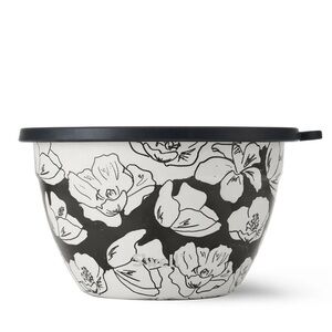 Swell Black and White Floral Salad Bowl